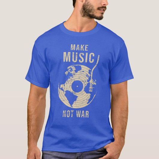 Make Music Not War vintage T-shirt (Voorkant)