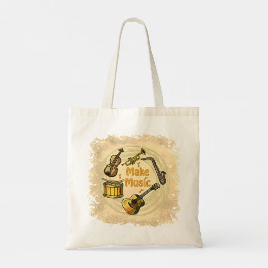 Make Music  Tote Bag (Achterkant)