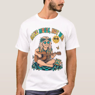 Make Muziek Niet Oorlog Hippie T-shirt