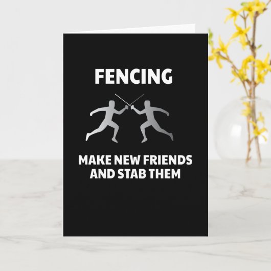 Make New Friends Fencing Fencer Epee Kaart (Gele Bloem)