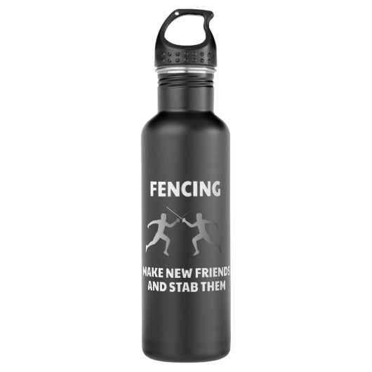Make New Friends Fencing Fencer Epee Waterfles (Voorkant)