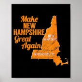 Make New Hampshire Great Again Build A Wall  Poster (Voorkant)