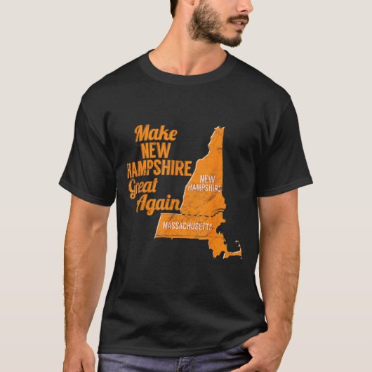 Make New Hampshire Great Again Build A Wall T-shirt (Voorkant)