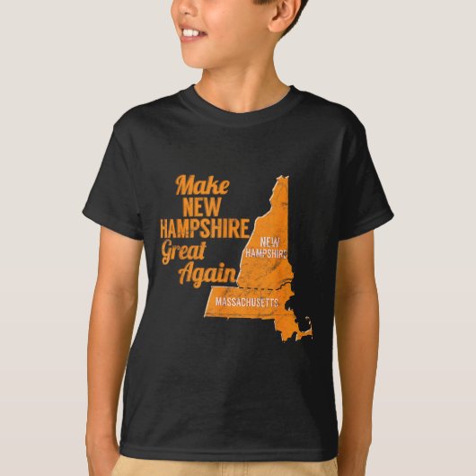 Make New Hampshire Great Again Build A Wall  T-shirt (Voorkant)
