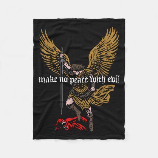 Make No Peace With Evil Archangel Michael Design  Fleece Deken (Voorkant)