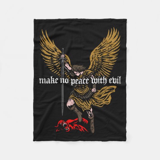 Make No Peace With Evil Archangel Michael Design ( Fleece Deken (Voorkant)