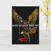 Make No Peace With Evil Archangel Michael Design Kaart (Gele Bloem)