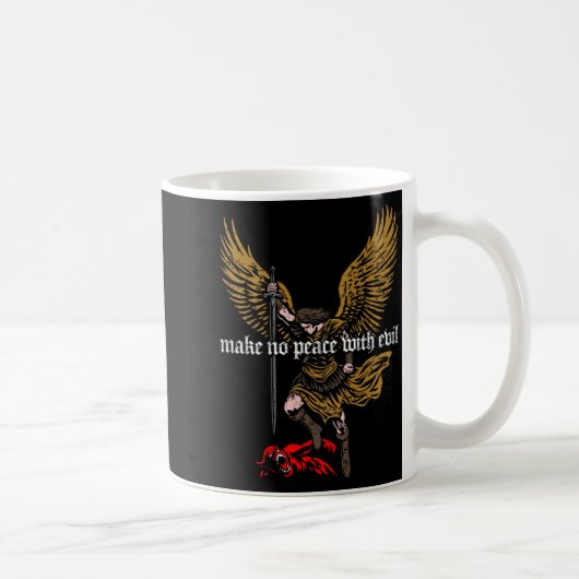 Make No Peace With Evil Archangel Michael Design ( Koffiemok (Rechts)
