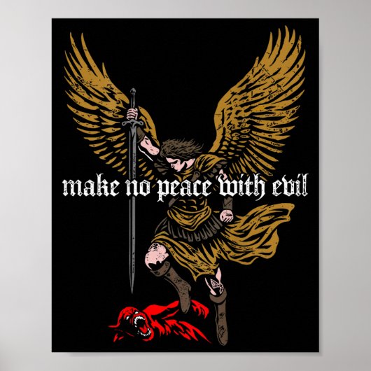 Make No Peace With Evil Archangel Michael Design ( Poster (Voorkant)