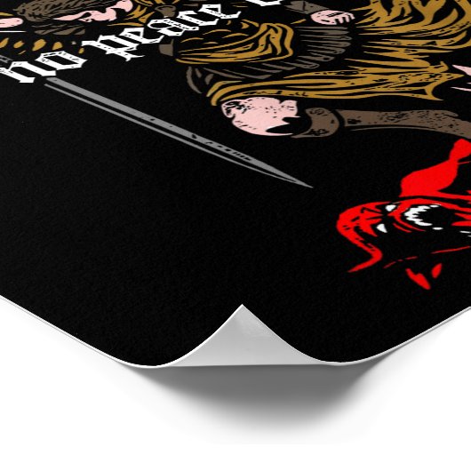 Make No Peace With Evil Archangel Michael Design  Poster (Hoek)