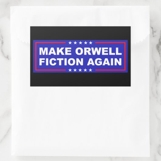 Make Orwell Fiction Again Rechthoekige Sticker (Tas)