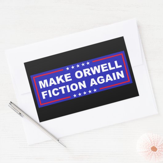 Make Orwell Fiction Again Rechthoekige Sticker (Envelop)