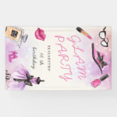 make-over glam sparkle verjaardagsfeest spandoek (Horizontaal)