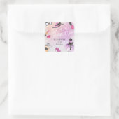 make-over glam sparkle verjaardagsfeest vierkante sticker (Tas)