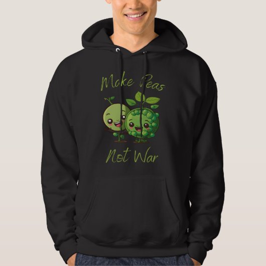 Make Peas Not War Vegan Vegetarian Plantbased Glut Hoodie (Voorkant)