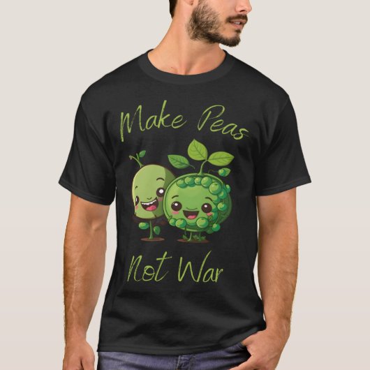 Make Peas Not War Vegan Vegetarian Plantbased Glut T-shirt (Voorkant)