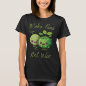 Make Peas Not War Vegan Vegetarian Plantbased Glut T-shirt (Voorkant)