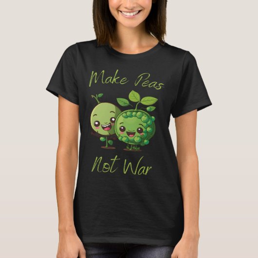 Make Peas Not War Vegan Vegetarian Plantbased Glut T-shirt (Voorkant)