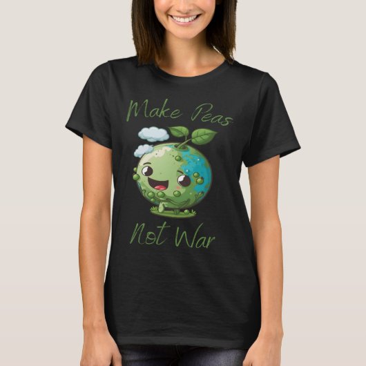 Make Peas Not War Vegan Vegetarian Plantbased Glut T-shirt (Voorkant)