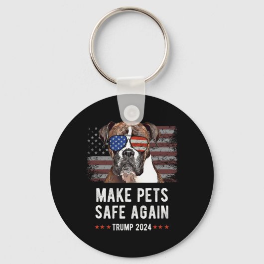 Make Pets Safe Again Boxer Hond Trump Sleutelhanger (Voorkant)