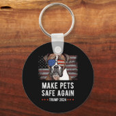 Make Pets Safe Again Boxer Hond Trump Sleutelhanger (Voorkant)