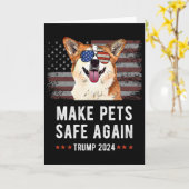 Make Pets Safe Again Corgi Dog Trump 2024 Kaart (Gele Bloem)
