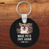 Make Pets Safe Again Corgi Hond Trump Sleutelhanger (Voorkant)