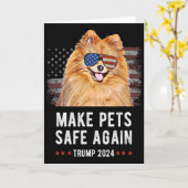 Make Pets Safe Again Pomeranian Dog Trump 2024  Kaart (Gele Bloem)