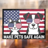 Make Pets Safe Again Trump Harris Debat 2024 Raamsticker (Vel 2)
