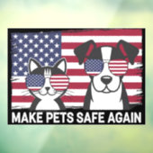 Make Pets Safe Again Trump Harris Debat 2024 Raamsticker (Vel 3)