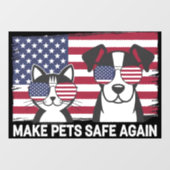 Make Pets Safe Again Trump Harris Debat 2024 Raamsticker (Vel)