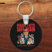 Make Pets Safe Again Trump Mega 2024 Save Our Pets Sleutelhanger (Voorkant)