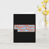 Make Pizza Not War Shirt Grappige jaren 80 Retro V Kaart (Gele Bloem)