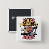 Make Progress Daily Vierkante Button 5,1 Cm (Voorkant /achterkant)