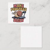 Make Progress Daily Vierkante Visitekaartje (Voorkant / Achterkant)