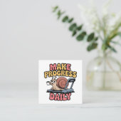 Make Progress Daily Vierkante Visitekaartje (Staand voorkant)