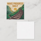Make Progress Daily Vierkante Visitekaartje (Voorkant / Achterkant)