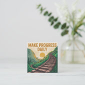 Make Progress Daily Vierkante Visitekaartje (Staand voorkant)