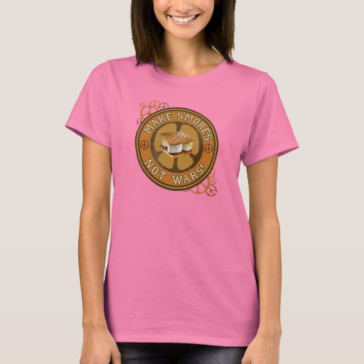 Make S'mores not Wars Anti-war humor T-shirt (Voorkant)