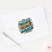Make Some Noise Retro DJ Robot Sticker (Envelop)