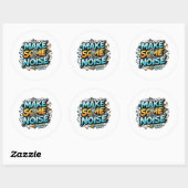 Make Some Noise Retro DJ Robot Sticker (Vel)