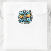 Make Some Noise Retro DJ Robot Sticker (Tas)