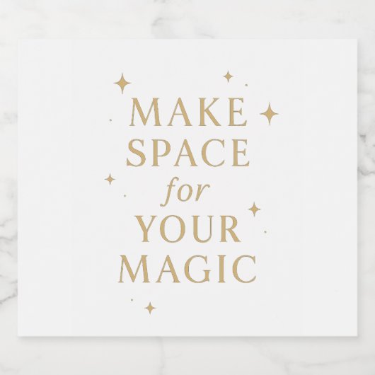 Make Space for Your Magic Sparkling Wijnetiket (Enkel label)