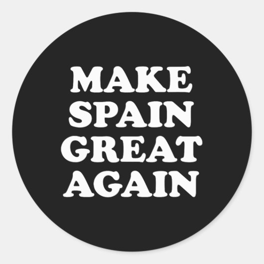 Make Spain Great Again Parodie Ronde Sticker (Voorkant)