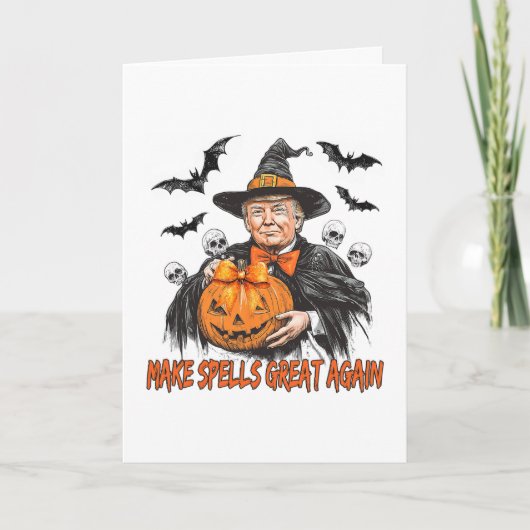 Make Spells Great Again Grappig Halloween Trump  Kaart (Voorkant)