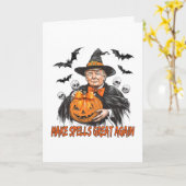 Make Spells Great Again Grappig Halloween Trump  Kaart (Gele Bloem)