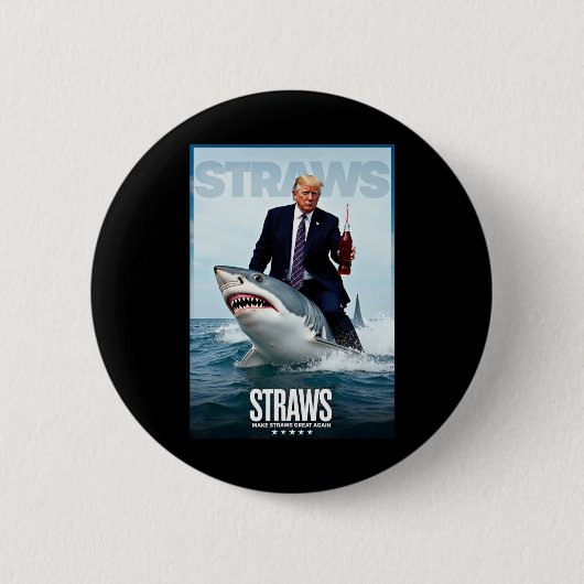 Make Straws Great Again Meme-ontwerp Ronde Button 5,7 Cm (Voorkant)
