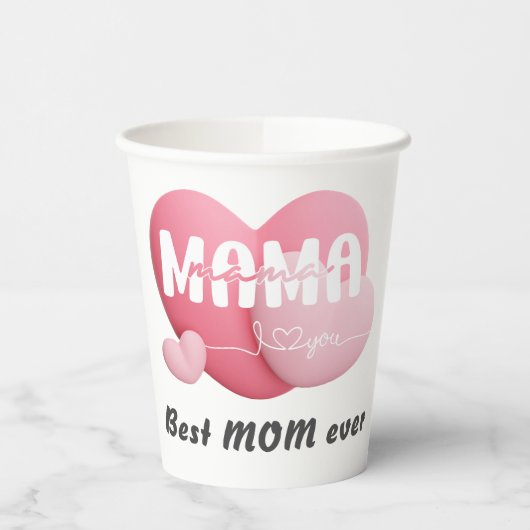make-Sweet Affectie 'Beste MAM Ooit' Papieren beke Bekers (Links)