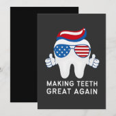Make Teeth Great Again 4 juli Tandheelkundig Feestdagenkaart (Voorkant / Achterkant)
