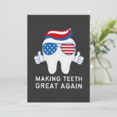 Make Teeth Great Again 4 juli Tandheelkundig Feestdagenkaart (Staand voorkant)
